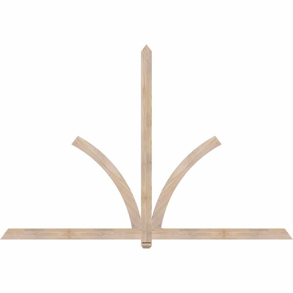 Ekena Millwork Redmond Smooth Timber Gable Bracket, Douglas Fir, 96"W x 64"H x 1 1/2"D x 3 1/2"F, 16/12 Pitch GBW096X64X0204RED00SDF - main
